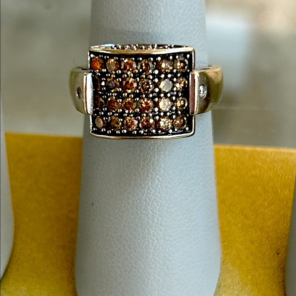 426764 10k multi champagne diamond ring 40 diamonds